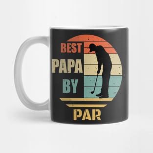 Humor Best Papa By Par Design - Golfing Vintage Sunset - Funny Golfing Design - Golfer Design - Father's Day Gift Mug